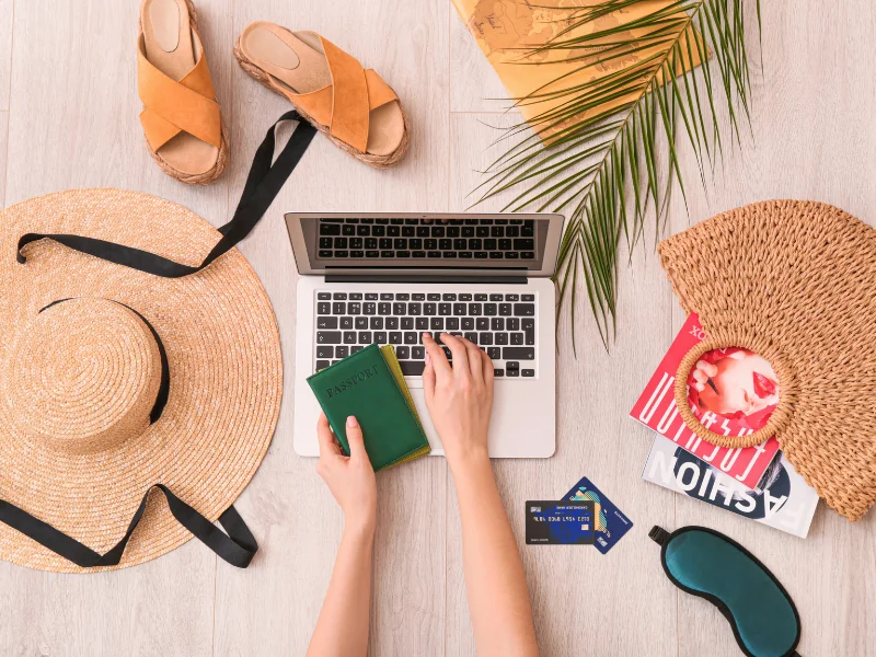 Image of a laptop on a tourism website.